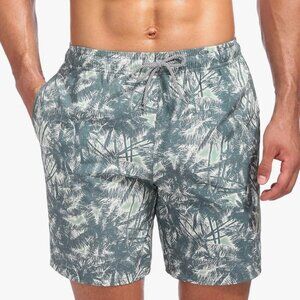 Biwisy Men’s Tropical Print Swim Trunks